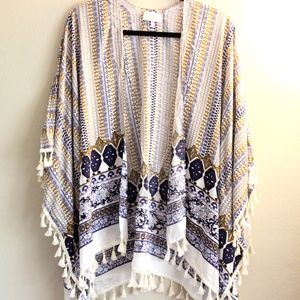 Bobbie and Brooks Tan and Blue Kimono